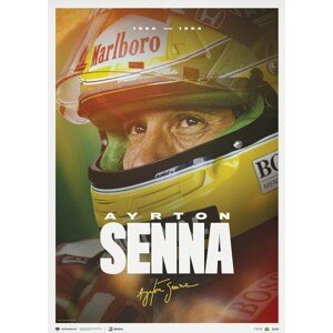 Umělecký tisk Ayrton Senna - Designed to Win - 2023, Automobilist, 50 × 70 cm