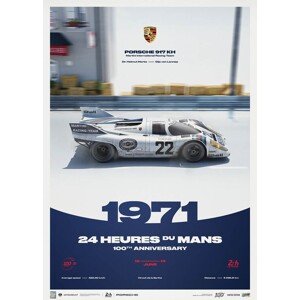 Umělecký tisk Porsche 917 KH - 24h Le Mans - 100th Anniversary - 1971, 50 × 70 cm