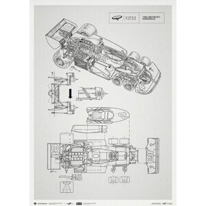 Umělecký tisk Giorgio Piola Technical Drawing - Tyrrell P34B - 1977 l Unlimited Poster, 50 × 70 cm