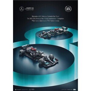 Umělecký tisk Mercedes-AMG Petronas F1 Team - 8 Titles, 50 × 70 cm