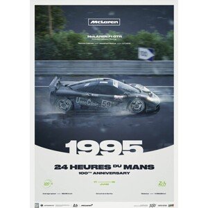 Umělecký tisk McLaren F1 GTR - 24h Le Mans - 100th Anniversary - 1995, 50 × 70 cm