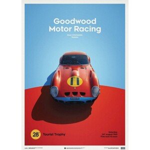 Umělecký tisk Ferrari 250 GTO - Red - Goodwood TT - 1963 - Limited Poster, 50 × 70 cm