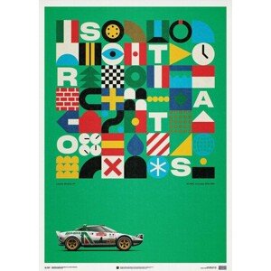 Umělecký tisk Lancia Stratos HF - Green - Alitalia - 1974 - Limited Poster, 50 × 70 cm