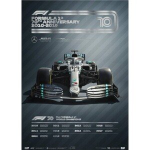 Umělecký tisk FORMULA 1® DECADES - 2010s Mercedes-AMG Petronas F1 Team, 50 × 70 cm