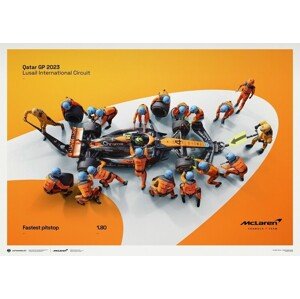 Umělecký tisk McLaren Formula 1 Team - 1.80 - World Record Fastest Pit Stop - 2023, 70 × 50 cm