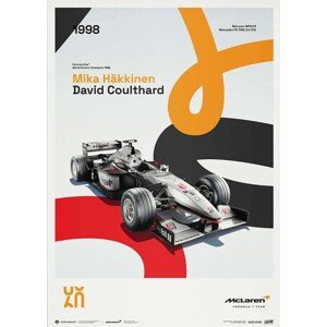 Umělecký tisk McLaren Racing - MP4/13 - 60th Anniversary - 1998, 50 × 70 cm