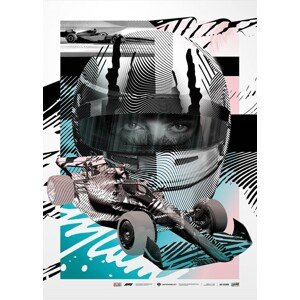 Umělecký tisk Formula 1® Print Store Artist Series - Miami Edition - 2ALAS - Black, 50 × 70 cm