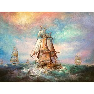 Ilustrace The Sailing Ship., IamSuperPear, 40 × 30 cm