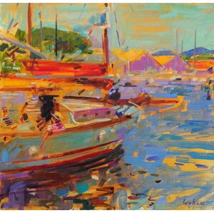 Obrazová reprodukce On Deck, Saint-Tropez, Graham, Peter, 40 × 40 cm