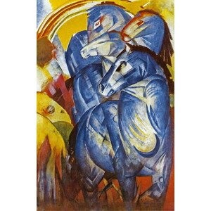Obrazová reprodukce A Tower of Blue Horses, 1913, Marc, Franz, 26.7 × 40 cm