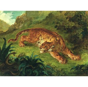 Obrazová reprodukce The Tiger & The Snake, Eugène Delacroix, 40 × 30 cm
