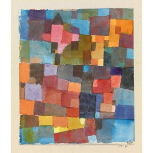 Obrazová reprodukce Raumarchitekturen (auf Kalt-Warm), 1915, Klee, Paul, 34.3 × 40 cm