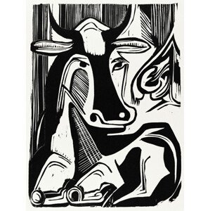Obrazová reprodukce The Large Cow Lying Down, Ernst Ludwig Kirchner, 30 × 40 cm