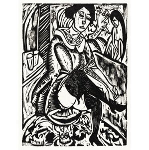 Obrazová reprodukce Lady Tying Her Shoes, Ernst Ludwig Kirchner, 30 × 40 cm