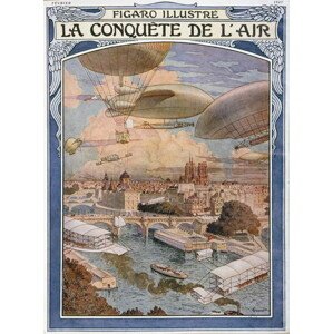 Obrazová reprodukce The Conquest of Air, cover illustration for 'Figaro Illustre', February 1909, Grasset, Eugene, 30 × 40 cm