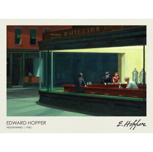 Obrazová reprodukce Noční ptáci, Edward Hopper, 40 × 30 cm