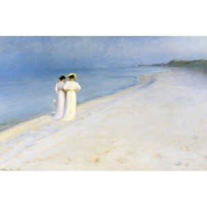 Obrazová reprodukce Summer evening on Skagen's Beach (1893), Peder Severin Krøyer, 40 × 26.7 cm