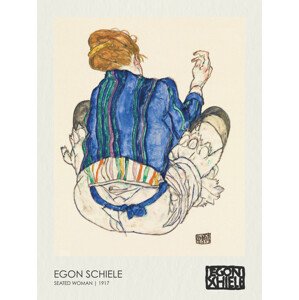 Obrazová reprodukce Seated Woman (1917), Egon Schiele, 30 × 40 cm