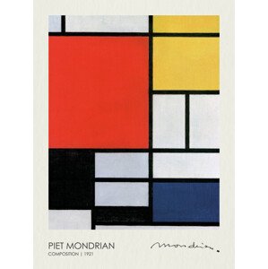 Obrazová reprodukce Composition with Red, Yellow, Blue, and Black (1921), Piet Mondrian, 30 × 40 cm