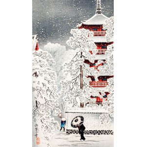 Obrazová reprodukce Snow at Asakusa, Hiroaki Takahashi, 22.2 × 40 cm