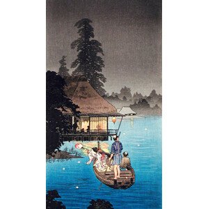 Obrazová reprodukce Enjoying Evening Cool (1926), Hiroaki Takahashi, 22.2 × 40 cm