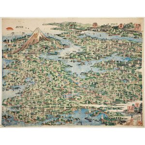 Obrazová reprodukce Map Of The Tokaido Road 1818, Katsushika Hokusai, 40 × 30 cm