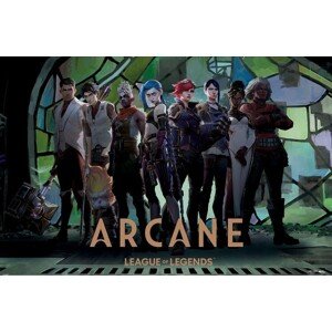 Plakát, Obraz - Arcane - Characters in Zaun Arcade, 61 × 91.5 cm