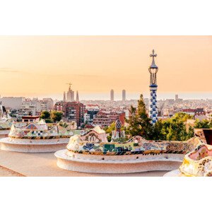 Fotografie Barcelona cityscape with Sagrada Familia seen, Alexander Spatari, 40 × 26.7 cm