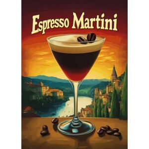 Ilustrace Espresso Martini Vintage, Andreas Magnusson, 30 × 40 cm