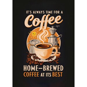Ilustrace It Is Always Time for a Coffee, Andreas Magnusson, 30 × 40 cm