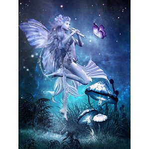 Ilustrace Fairy with magic flute, mppriv, 30 × 40 cm