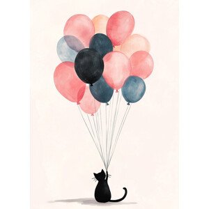 Ilustrace The Cat and the Balloons, Andreas Magnusson, 30 × 40 cm