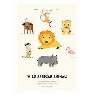 Ilustrace Wild African Animals, Erik Wintzell, 30 × 40 cm