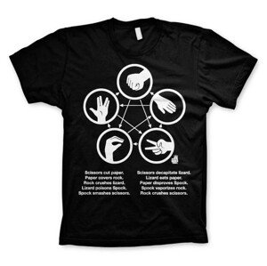 Tričko The Big Bang Theory - Sheldons Rock-Paper-Scissors-Lizard Game, XL