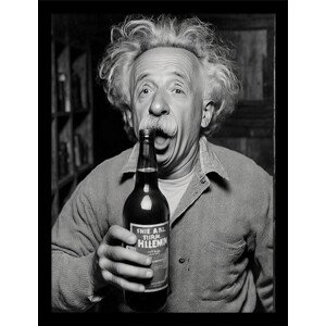 Obraz na zeď - Ada Ingram - Einstein With The Beer, 34.3 x 44.5 cm