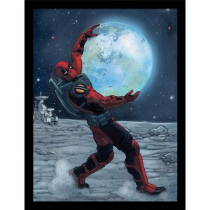 Obraz na zeď - Deadpool - Hugging Moon, 34.3 x 44.5 cm