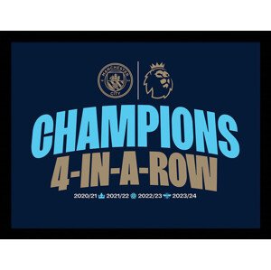 Obraz na zeď - Manchester City - 4 In A Row, 44.5 x 34.3 cm