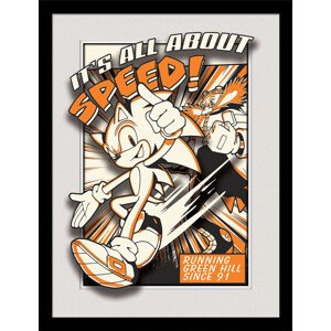 Obraz na zeď - Sonic - All About Speed, 34.3 x 44.5 cm