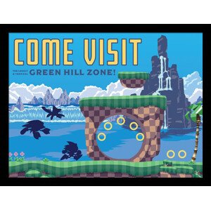 Obraz na zeď - Sonic the Hedgehog - Come Visit Green Hill Zone, 44.5 x 34.3 cm
