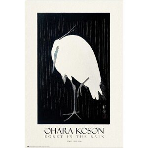 Plakát, Obraz - Ohara Koson - Egret in the Rain, 61 × 91.5 cm