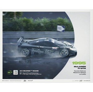 Umělecký tisk McLaren F1 GTR - 1995 100th Anniversary - 24h Le Mans Poster, 40 × 50 cm