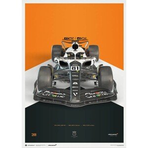 Umělecký tisk Oscar Piastri - 2023 The Triple Crown Livery 60th Anniversary - McLaren Formul, 40 × 50 cm