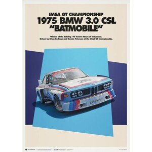 Umělecký tisk BMW 3.0 CSL Batmobile 1975 - BMW Art Car Series - BMW M Poster, 50 × 70 cm