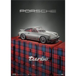 Umělecký tisk Porsche 911 Turbo No. 1 - 1974 - Porsche History Series - Collector's Edition, 50 × 70 cm