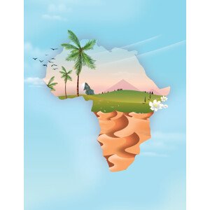 Ilustrace Africa Map, Nicholas, 30 × 40 cm