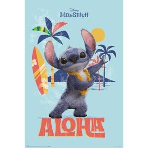 Plakát, Obraz - Lilo & Stitch - Stitch Aloha, 61 × 91.5 cm