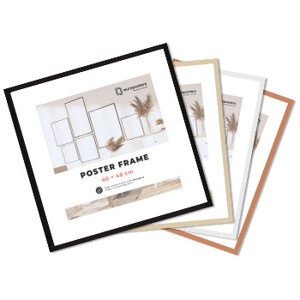 Rám na plakát 50×50 cm, Bílá – Dřevo
