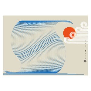 Ilustrace The Wave Biscuit - Blue, Frances Collett, 40 × 30 cm