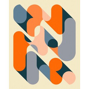 Ilustrace Geometrics 2, Jazzberry Blue, 30 × 40 cm