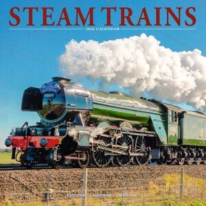 Kalendář 2026 Steam Trains, 30,5 x 30,5 (30,5 x 61) cm